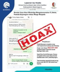 Beredar Hoax Akun WhatsApp Mengatasnamakan Pj Sekda Bojonegoro