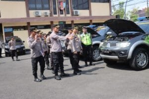 Pastikan Kesiapan Pilkada, Polda Jatim Lakukan Pengecekan Kendaraan dan Almatsus di Polres Bojonegoro