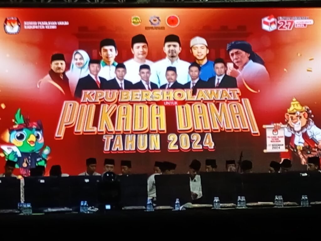 Serukan Pilkada 2024 Damai, KPU Kabupaten Kediri Bersholawat