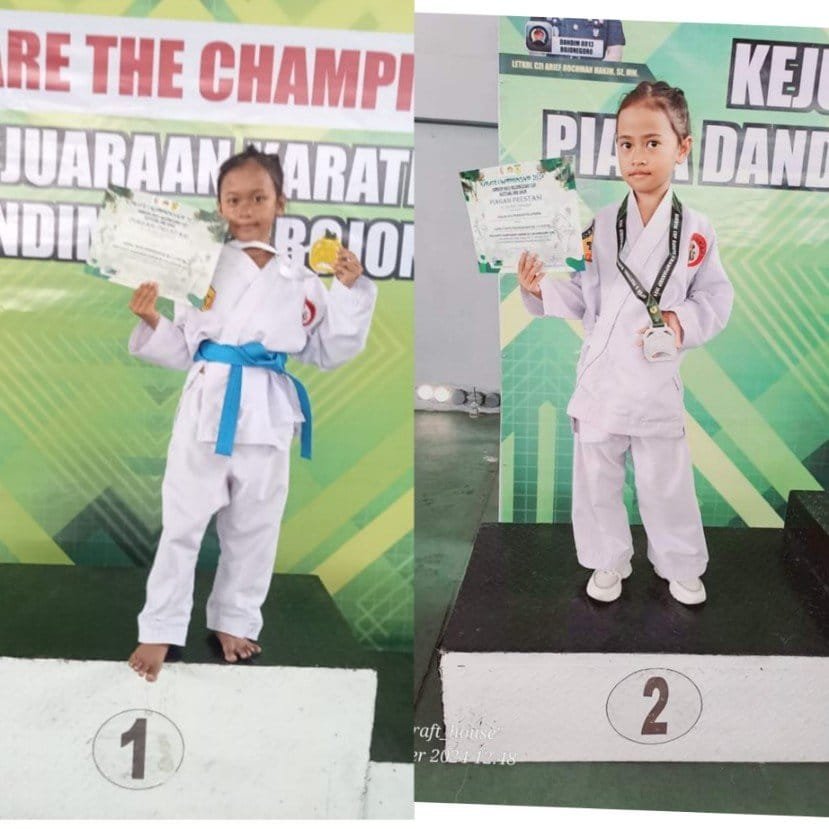 Juara Karate, Dua Siswa MI Gaya Baru Sidorejo Kedungadem Jadi Kebanggaan