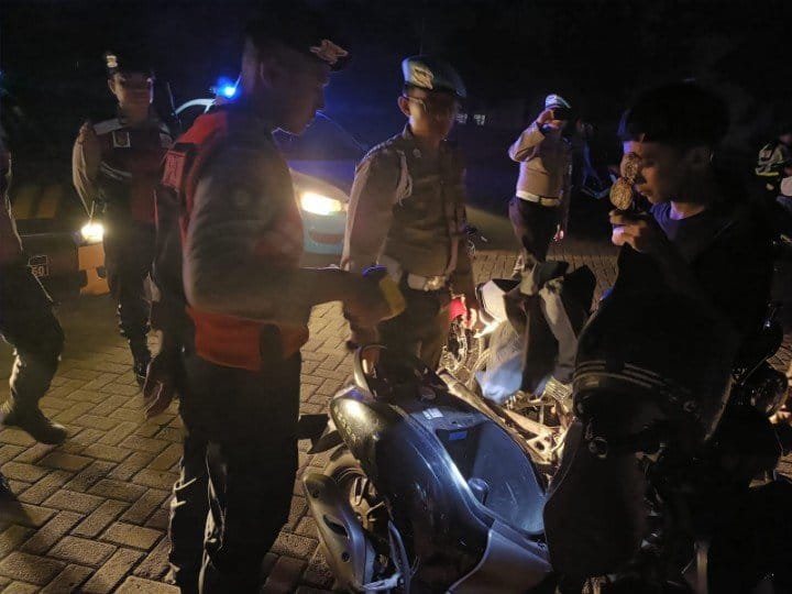 Antisipasi Kejahatan Jalanan, Polres Nganjuk Gelar Patroli Skala Besar