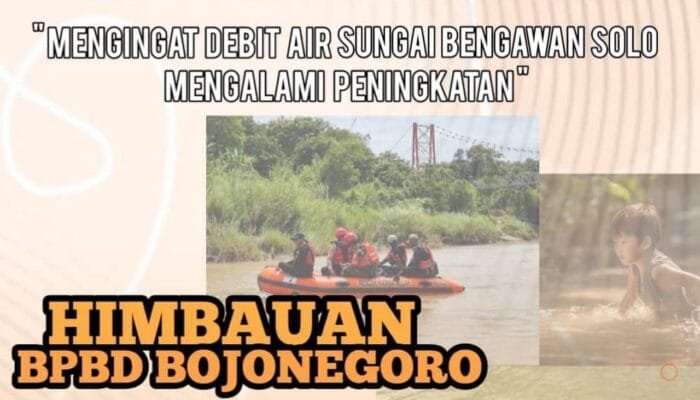 Debit Air Bengawan Solo Tinggi, Warga Sekitar Bantaran Sungai Dihimbau Berhati-hati