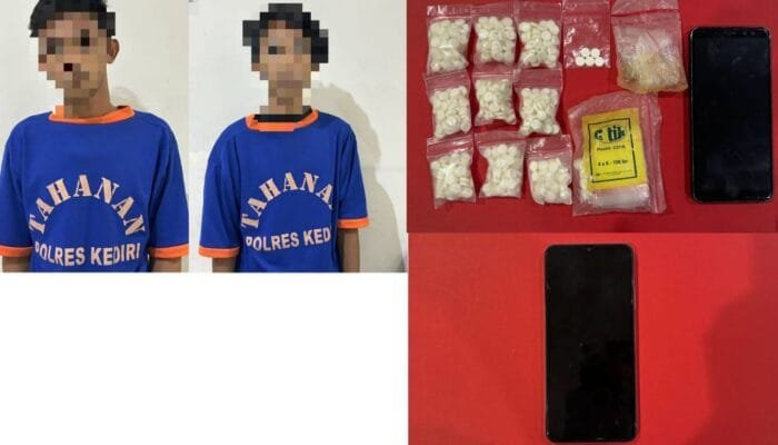 Polres Kediri Tangkap Dua Pemuda Pengedar Narkoba