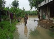 Babinsa Jajaran Kodim Lamongan Monitoring Bencana Banjir di Wilayah Binaan