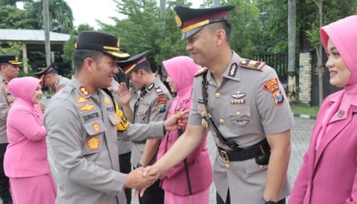 Kapolres Nganjuk Pimpin Serah Terima Jabatan Kabag Ops, Kasat Lantas, dan Kapolsek