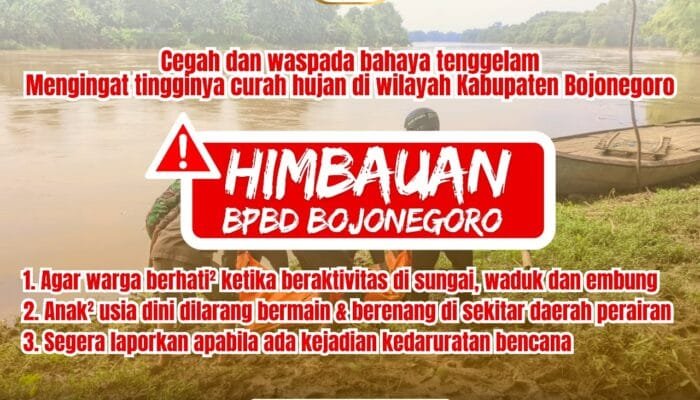 Waspada Bahaya Tenggelam, BPBD Bojonegoro Imbau Masyarakat Hati-hati