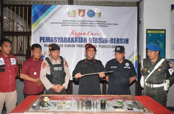 Razia Gabungan di Lapas Lamongan: Benda Tajam dan Barang Terlarang Disita