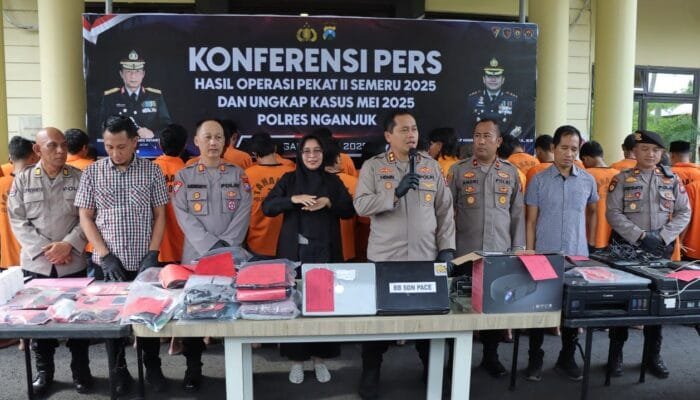 Nganjuk Tidak Aman Bagi Kriminal, Polres Bongkar Puluhan Kasus Sekaligus