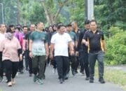 Olahraga Bareng Forkopimda Nganjuk Ramaikan Hari Bhayangkara