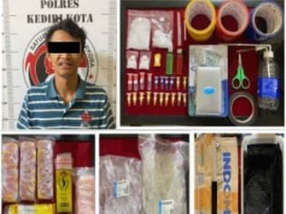 Pemuda Kediri Dibekuk Polisi, 25 Paket Sabu Siap Edar Disita