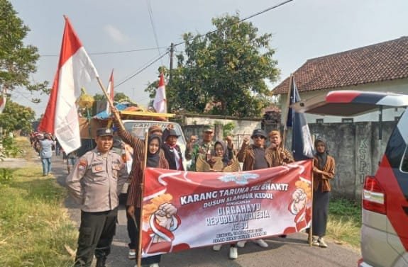 Polsek Papar Kawal Ratusan Peserta Gerak Jalan HUT RI, Lalu Lintas Lancar
