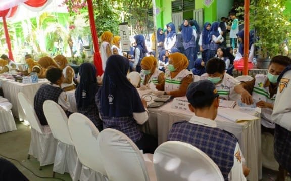 Siswa SMPN 1 Padangan Bojonegoro Antusias Ikut CKG
