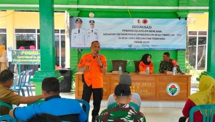 Desa Rawan Bencana Ini Dapat Edukasi Khusus dari TNI dan BPBD Bojonegoro