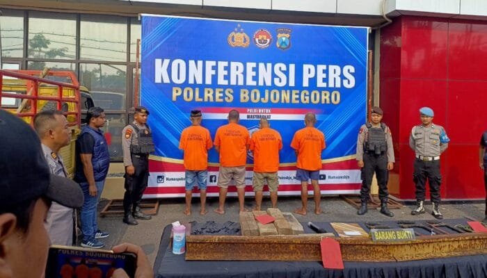 PT KAI Puji Gerak Cepat Polisi Bojonegoro Ungkap Kasus Pencurian Besi Rel
