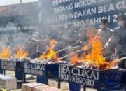 Jutaan Rokok Ilegal Dimusnahkan di Bojonegoro, Nilai Fantastis Rp 12,6 Miliar