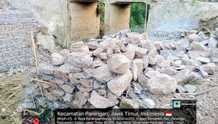 Bronjong Amburadul di Kemlaten Parengan Tuban, Anggaran Ratusan Juta Dipertanyakan