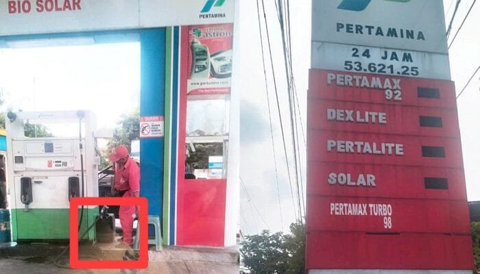 Antrian Panjang Solar di Bojonegoro, Operator SPBU Kedungbondo Balen Malah Santai Isi Jerigen