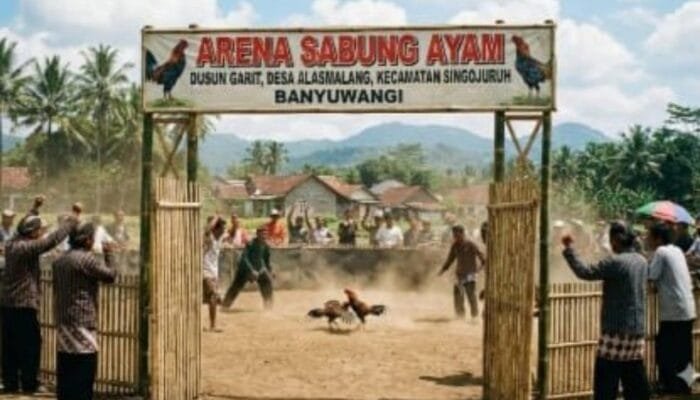 Bos Judi Sabung Ayam di Alasmalang Banyuwangi Sakti, Polisi Ciut