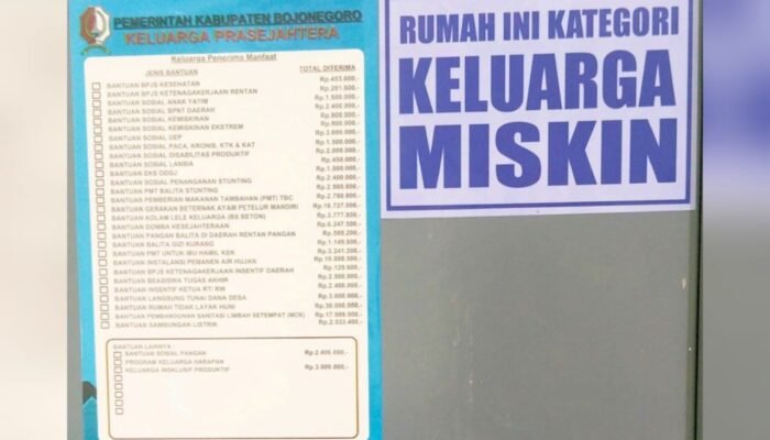 Stiker Keluarga Miskin di Bojonegoro, Ini Nilai Bantuan yang Menyertainya