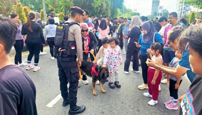 Keamanan Jadi Hiburan Edukatif di CFD Pontianak Bersama Unit K9 Polda Kalbar