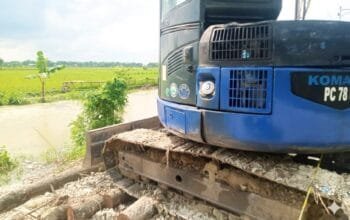 Aliran Sungai Meluap, Pembangunan Jembatan Sroyo Bojonegoro Tetap Dikebut