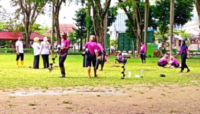 Tak Mau Tergenang, Alun-Alun Bojonegoro Kini Dilengkapi Biopori