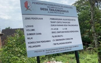 Warga Curiga, Jalan Beton Desa Tanjungharjo Kapas Bojonegoro Diduga Tak Sesuai Spesifikasi