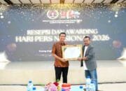 Malam Puncak HPN 2026, Bupati Bojonegoro Diganjar Penghargaan Bergengsi