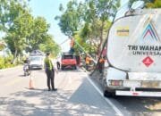 Sopir Kehilangan Kendali, Truk Tangki Alami Kecelakaan di Kapas Bojonegoro