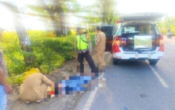 Kain Terlilit Rantai, Motor Terguling di Kalitidu Bojonegoro, 1 Korban Luka
