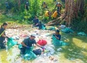 Aksi Bersih Sungai Balun Lamongan, TNI Polri dan Warga Bersatu Lawan Sampah