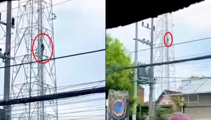 Diduga Putus Cinta, Pemuda Asal Sleman Nekat Panjat Tower di Sidoarjo