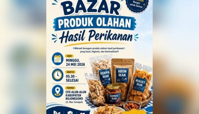 Pecinta Camilan Wajib Merapat, Bazar Produk Perikanan Ramaikan CFD Alun-Alun Bojonegoro