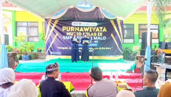 Purnawiyata SMPN 1 Malo Bojonegoro Berlangsung Meriah, Polisi Turut Berikan Motivasi