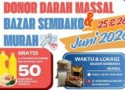 PMI Bojonegoro Ajak Warga Donor Darah, Ada Bazar Sembako Murah