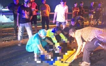Kecelakaan Maut Lamongan, Dua Motor Bertabrakan Adu Depan