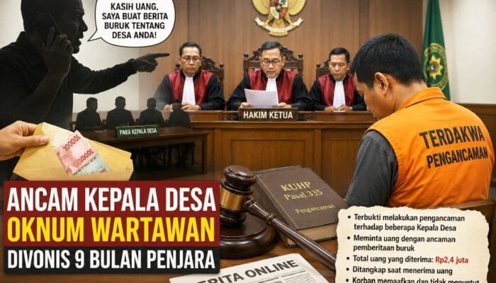 Hakim Jatuhkan Vonis 9 Bulan Penjara untuk Oknum Wartawan Pemeras Kepala Desa