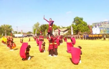 Spektakuler, Tari Api Kayangan Buka TMMD 129 Bojonegoro