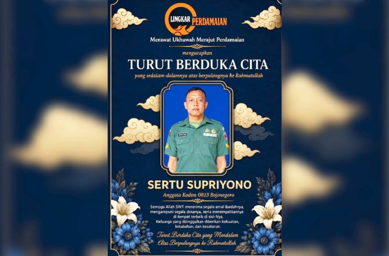 Duka Mendalam untuk Sertu Supriyono Kodim Bojonegoro, Yayasan Lingkar Perdamaian Ajak Masyarakat Kirim Doa img 20260719 wa0042
