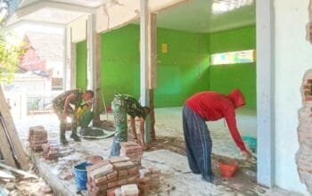 Empat Ruang Kelas SDN Kesongo 1 Disulap Satgas TMMD 129 Bojonegoro