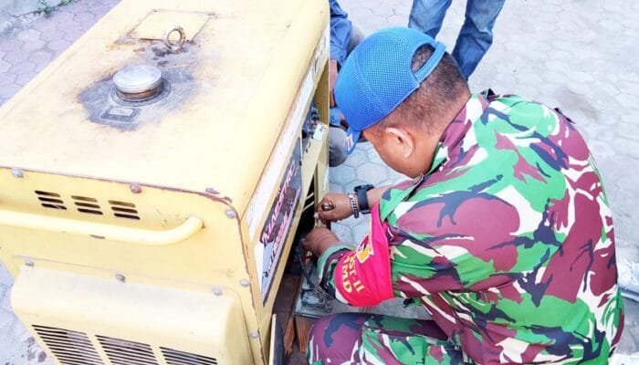 Genset Kembali Menyala, Pembangunan TMMD Bojonegoro di Kesongo Berlanjut