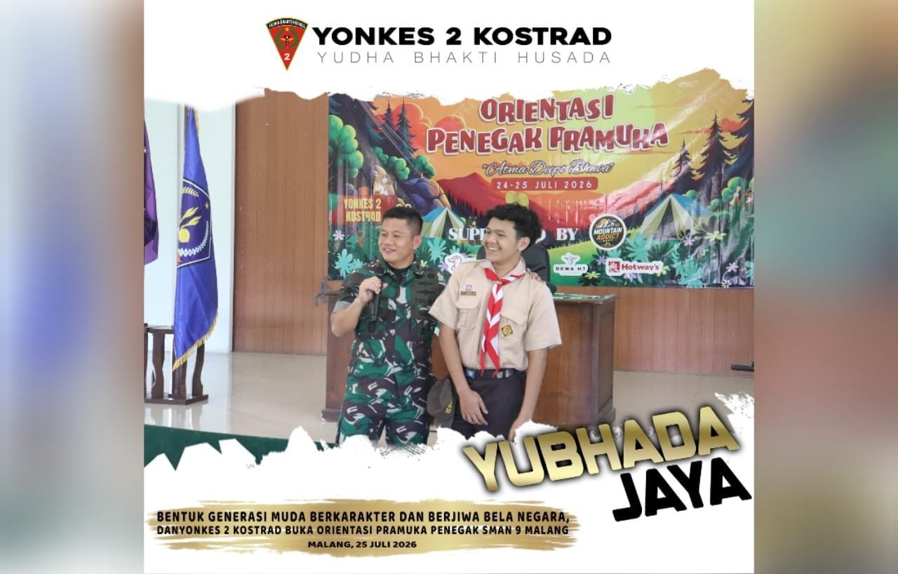 Semangat Bela Negara Ditanamkan Yonkes 2 Kostrad kepada Pramuka Penegak SMAN 9 Malang img 20260726 wa0011