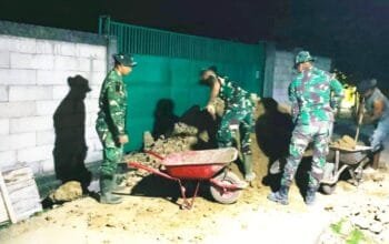 TMMD 129 Bojonegoro Pacu Pembangunan RTLH, TNI Kerja Sampai Malam