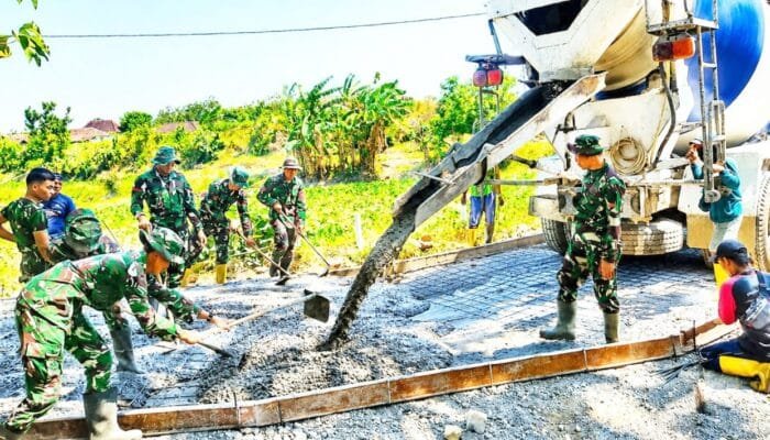 Rampung Dicor, Jalan Kedungpandan Jadi Bukti Nyata Kerja TMMD 129 Bojonegoro