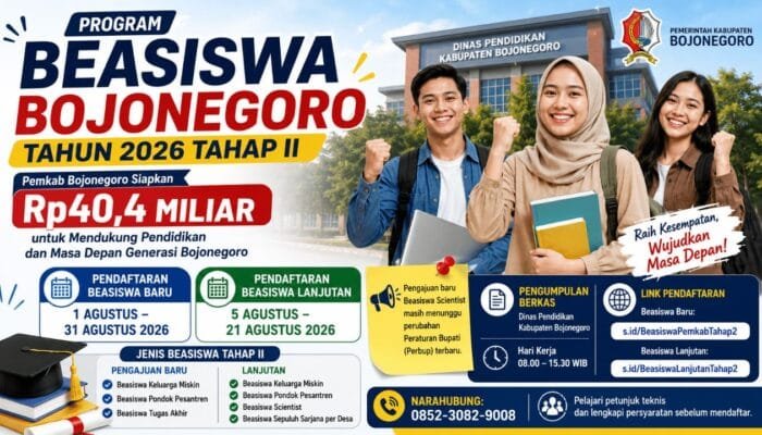 Rp40,4 Miliar Disiapkan, Ribuan Mahasiswa Bojonegoro Berpeluang Raih Beasiswa