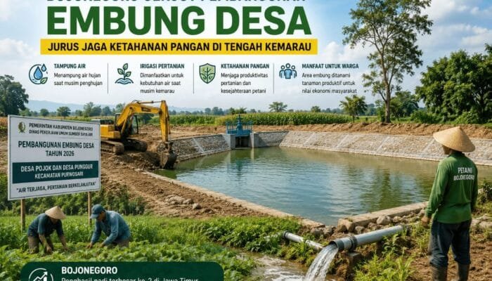 Embung Pojok dan Punggur Dibangun, Harapan Baru bagi Petani Bojonegoro