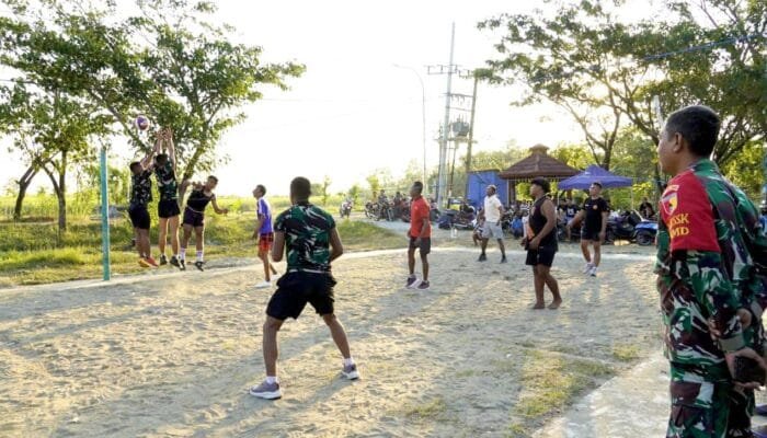 TMMD 129 Bojonegoro Meriahkan Kesongo Lewat Turnamen Voli Antar Dusun