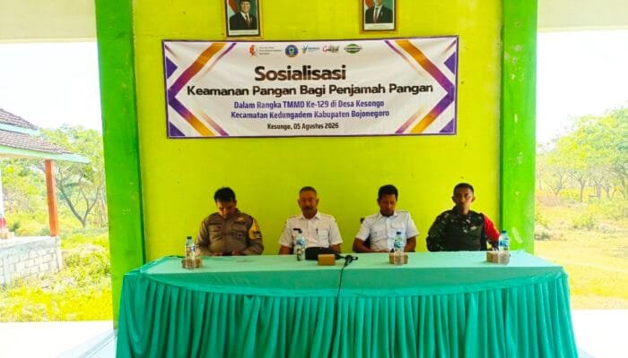 Dukung Kesehatan Masyarakat, TMMD ke-129 Bojonegoro Gelar Sosialisasi Keamanan Pangan di Kesongo