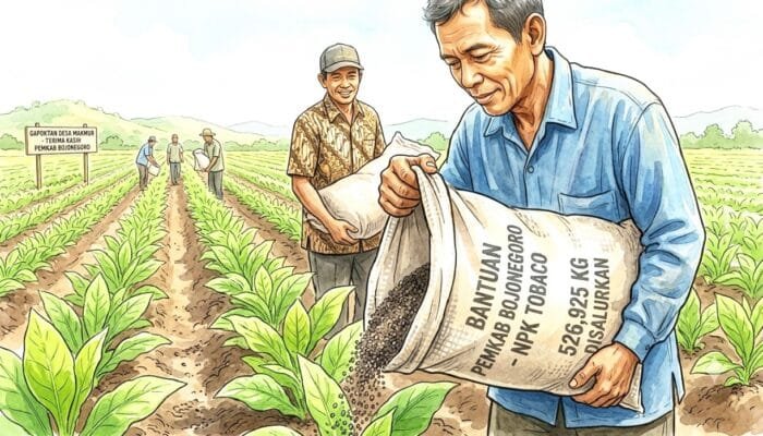 Musim Tembakau Makin Optimistis, Bantuan Pupuk NPK Rampung Dibagikan ke Petani Bojonegoro