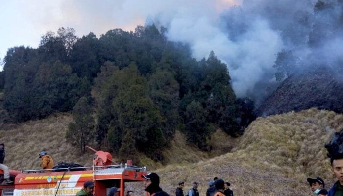 Tiga Helikopter BNPB Bombardir Titik Api Kebakaran Hutan dan Lahan Bromo, Jemplang Malang Aman